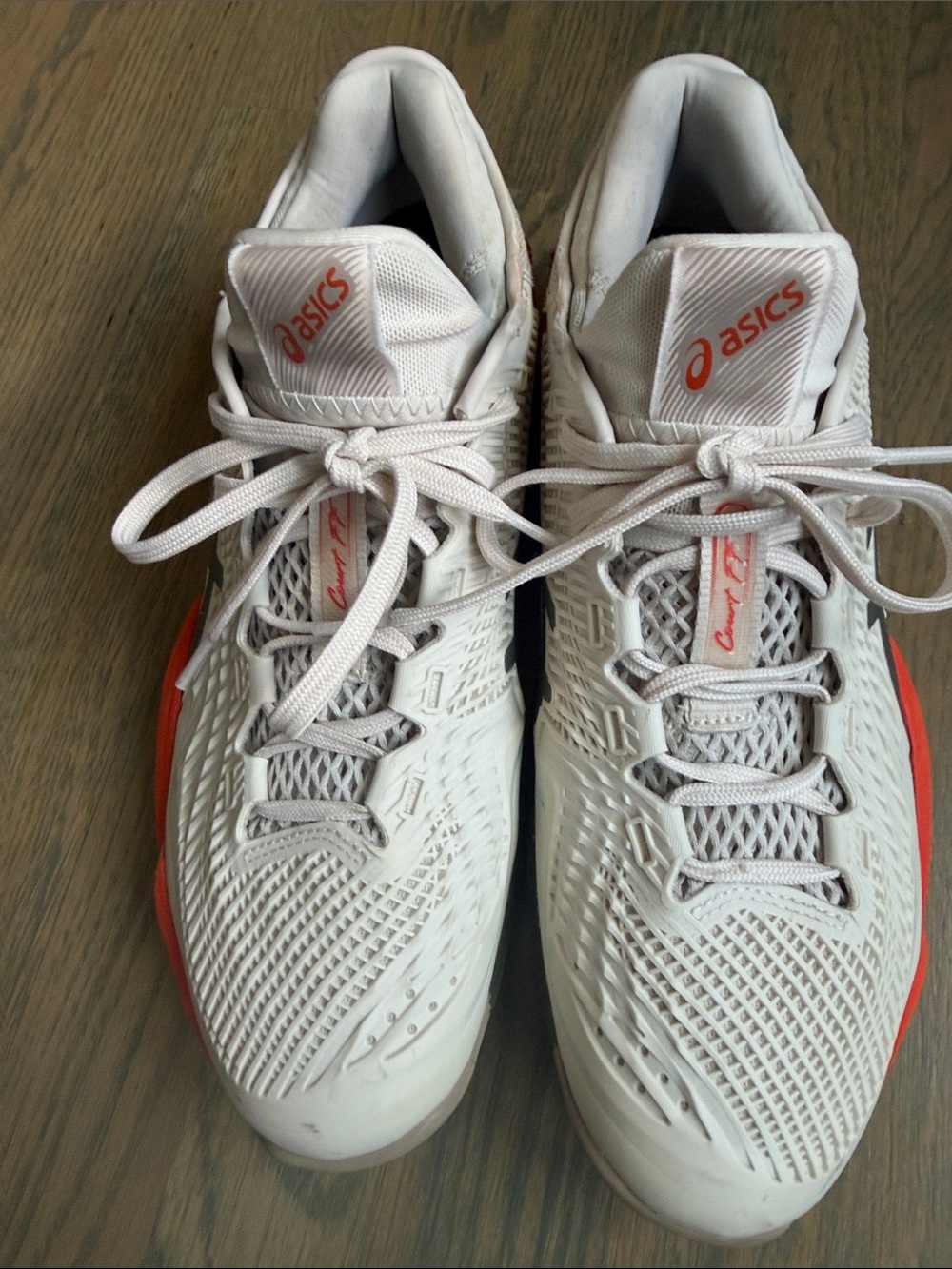 ASICS White tennis shoes with Orange Accents - Picture 4 of 8